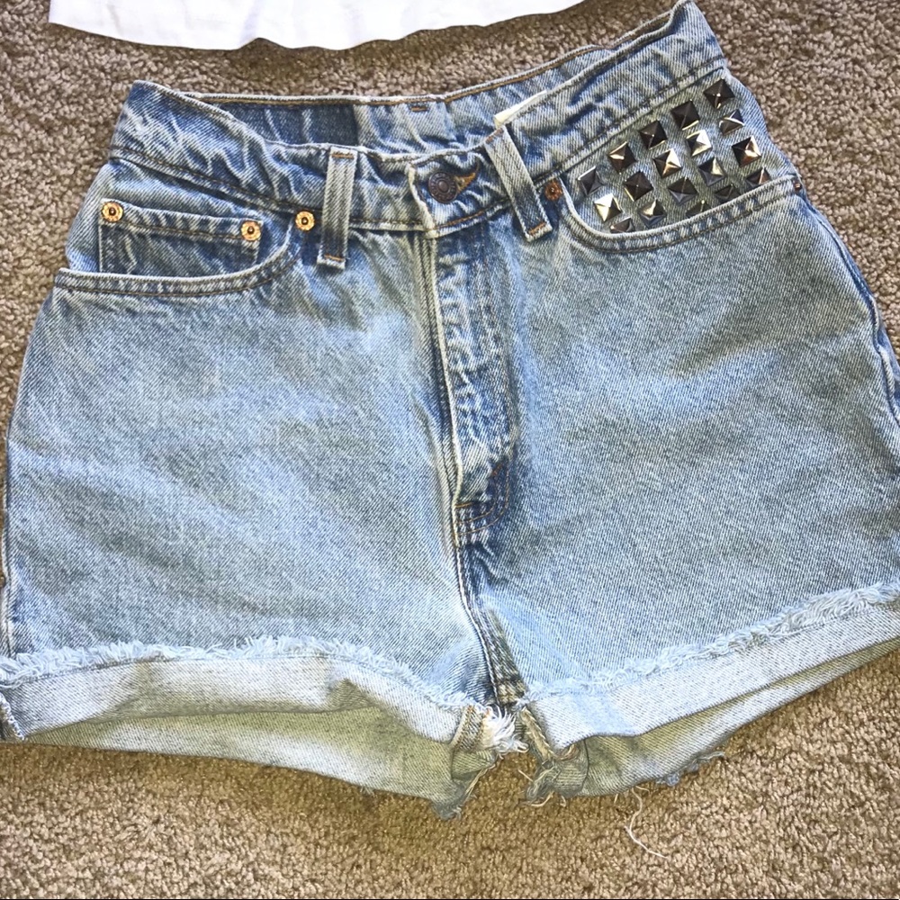 Levi High Waist Studded Shorts